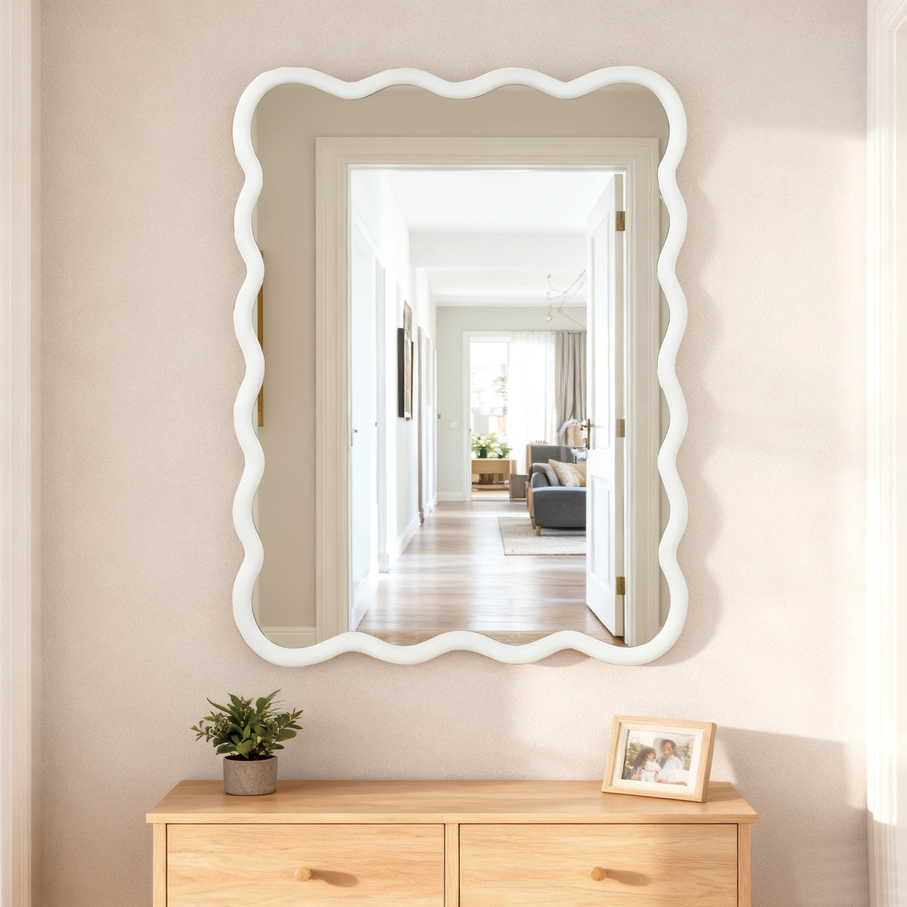 Wavy Wood Mirror