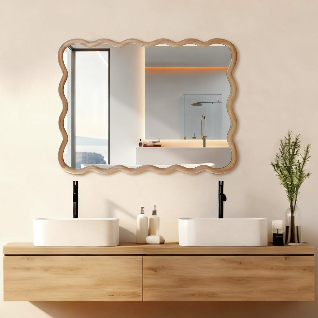 Wavy Wood Mirror