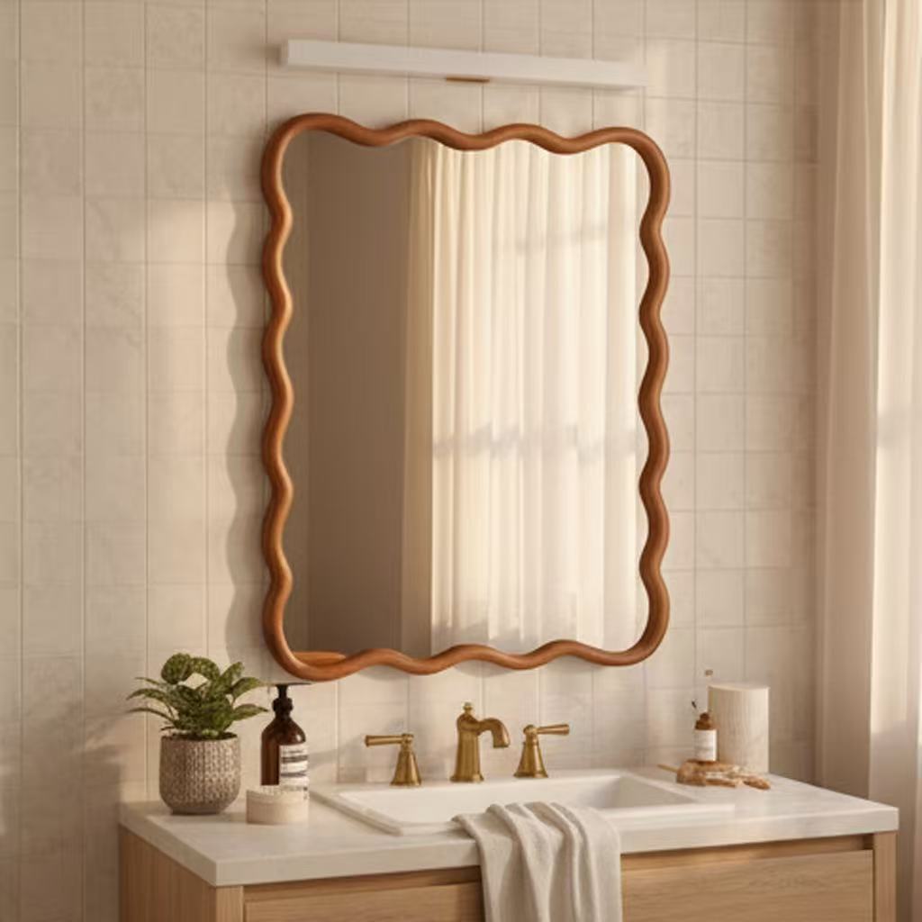 Wavy Wood Mirror