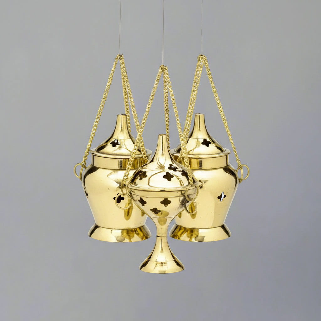 Hanging Brass Incense Burner Set