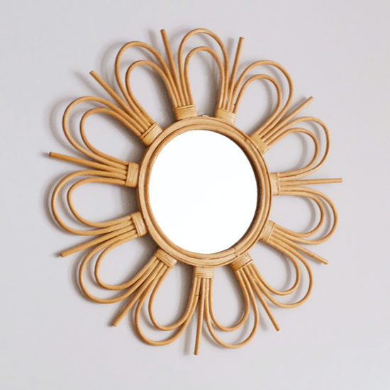 Sunburst Rattan Mirror