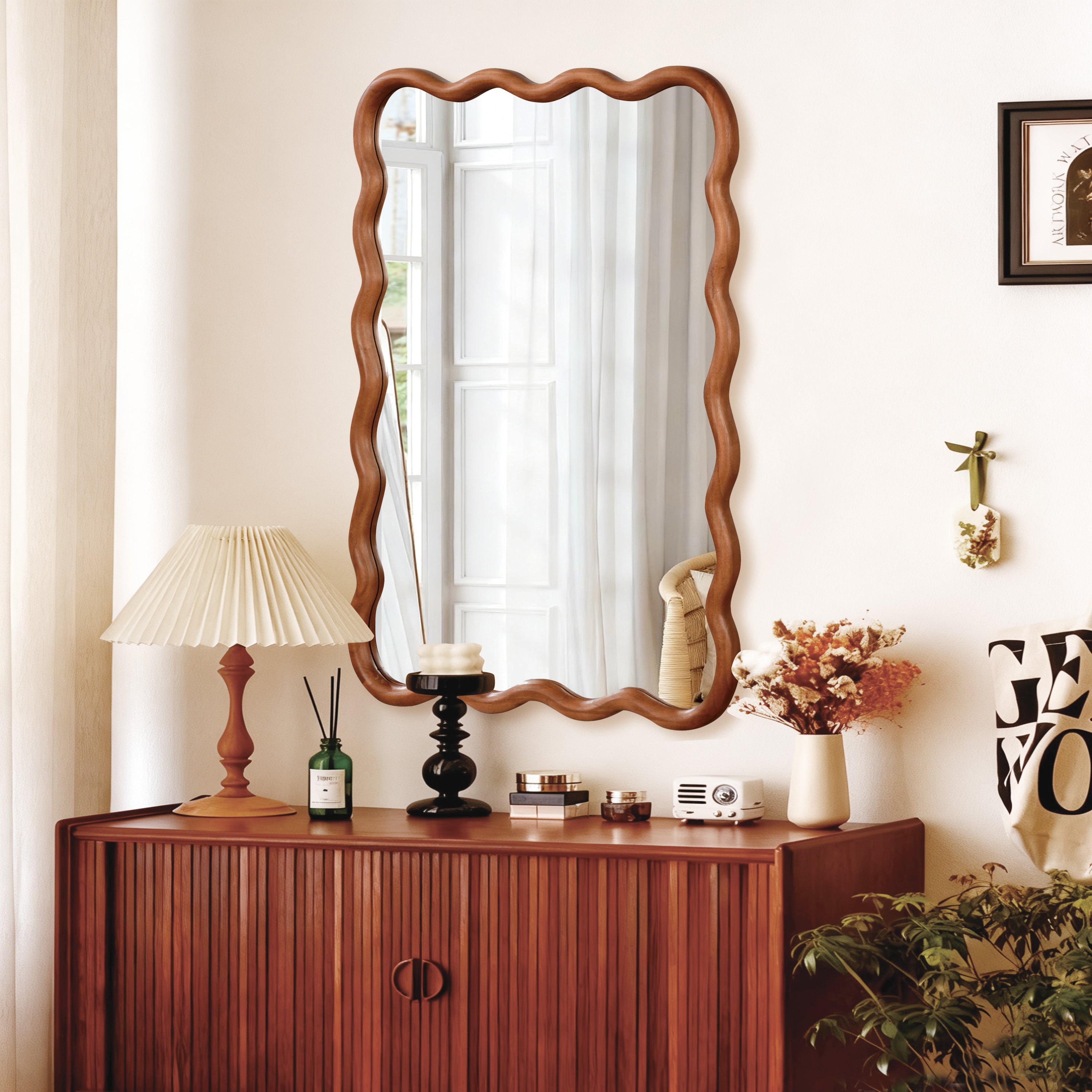 Wavy Wood Mirror