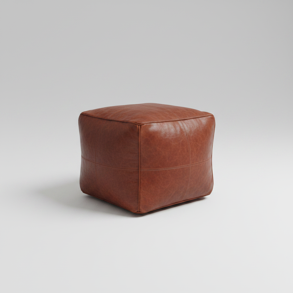Leather Pouf